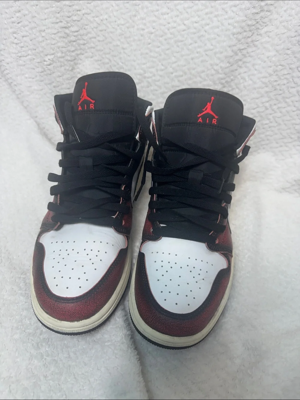 Jordan Men's Black, White & Red High-Top Sneakers